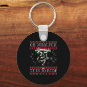 Ugly Christmas Skateboard Oh What Fun It Is To Rid Sleutelhanger (Voorkant)