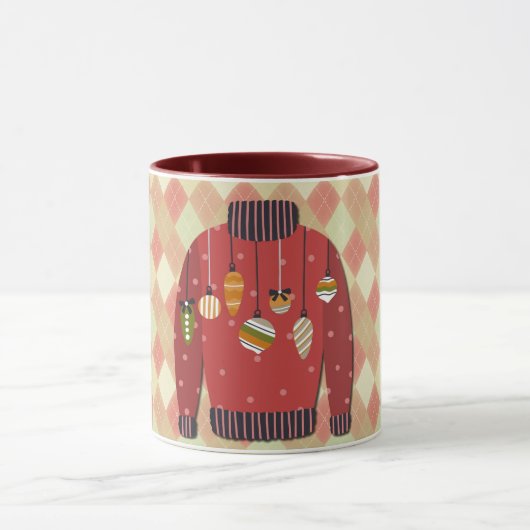 Ugly Christmas Sweater Art Mug Red (Centre)
