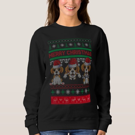 Ugly Christmas Sweater Beagle Cute Beagle Santa Ha (Voorkant)