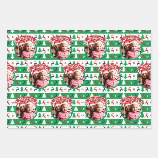 Ugly Christmas Sweater Bright Jumper Photo Inpakpapier Vel (Voorkant 2)