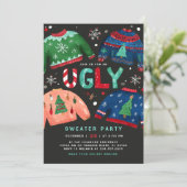 Ugly Christmas Sweater Holiday Party Invitation (Debout devant)