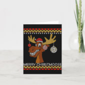 Ugly Christmas Sweater I Merry Christmoose Funny M Kaart (Voorkant)