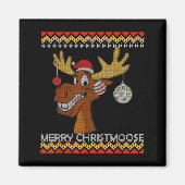 Ugly Christmas Sweater I Merry Christmoose Funny M Magneet (Voorkant)