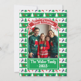 Ugly Christmas Sweater Jumper Family Photo  Feestdagenkaart