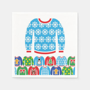 Ugly Christmas Sweater Party Holiday Snowflakes Na Servet