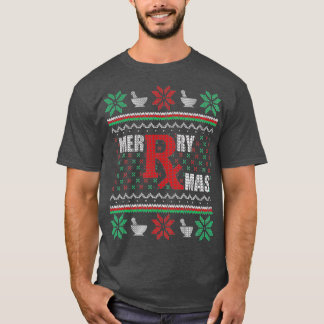 Ugly Christmas Sweater Pharmacy Tech Merry Xmas Ph T-shirt
