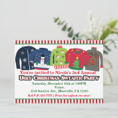 Ugly Christmas Sweater Vakantie Uitnodigingen (Staand voorkant)
