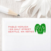 Ugly Christmas Sweater Xmas CUSTOM Mailing Address Etiket (Insitu)