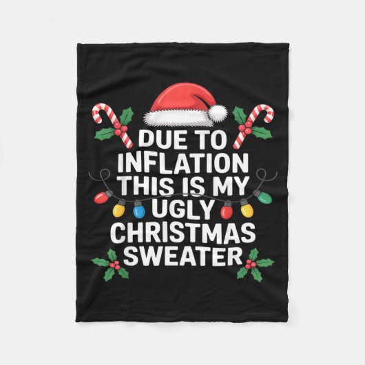 Ugly Christmas Sweaters Funny Due To Inflation Fleece Deken (Voorkant)