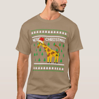 Ugly Christmas Sweatershirt Christmas Giraffe fami T-shirt