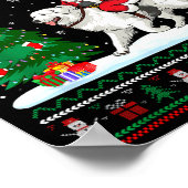 Ugly Christmas Tree Lights Santa Riding Great Pyre Poster (Hoek)