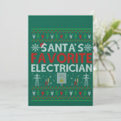 Ugly Electrician Xmas Gift Santa Loves Electrician Kaart (Staand voorkant)