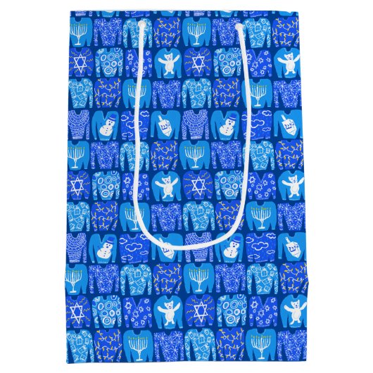 Ugly Hannukah Sweaters Winter Holiday Medium Cadeauzakje (Achterkant)