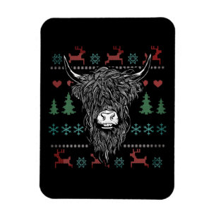 Ugly kerst Highland Koe Magneet
