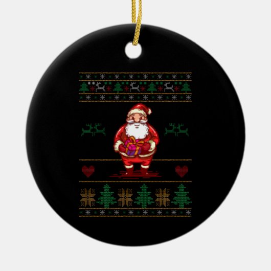 Ugly Kerstkerstkerstman Keramisch Ornament (Voorkant)