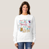 Ugly kerstkeuken Merlot Wine Beer Typografie Trui (Voorkant volledig)