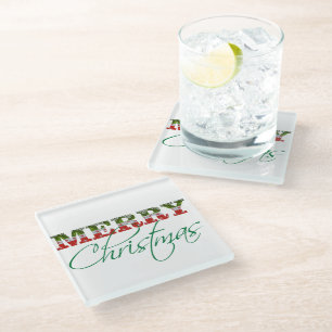 Ugly kerstkeuken   Moderne typografie Glazen Onderzetter