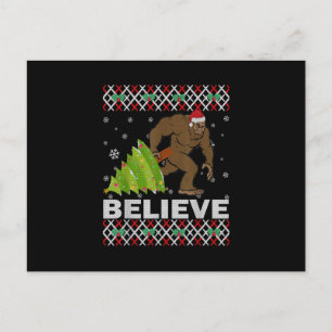 UGLY Kerstmis Believe Bigfoot Sasquatch Tree voor Briefkaart