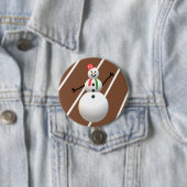 Ugly Kerstmis Button Snowman (In situ)