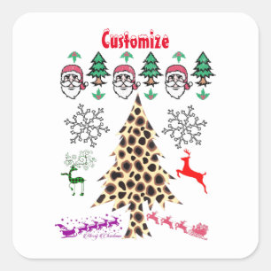 Ugly Kerstmis Random Mishmash Thunder_Cove Vierkante Sticker