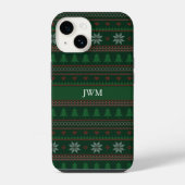 Ugly KerstSweater Green Monogram iPhone Hoesje (Achterkant)