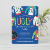 Ugly KerstSweater Party Kaart (Staand voorkant)
