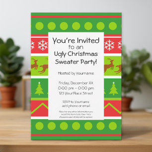 Ugly KerstSweater Party Kaart