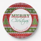 Ugly KerstSweater Party | Rood en groen Papieren Bordje (Voorkant)