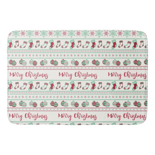 Ugly KerstSweater Pattern Holiday Badmat (Voorkant)