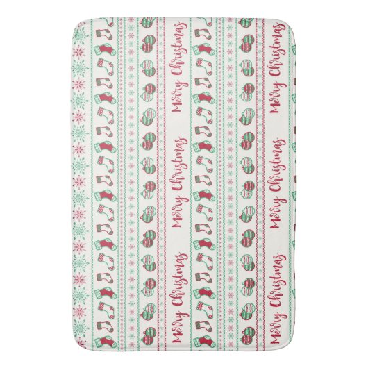 Ugly KerstSweater Pattern Holiday Badmat (Voorkant Verticaal)