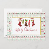 Ugly KerstSweater Pattern Holiday Briefkaart (Voorkant / Achterkant)