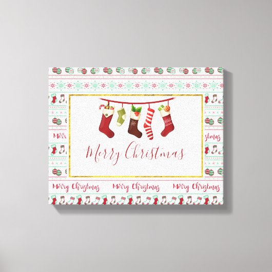 Ugly KerstSweater Pattern Holiday Canvas Afdruk (Voorkant)