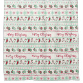 Ugly KerstSweater Pattern Holiday Douchegordijn (Voorkant)
