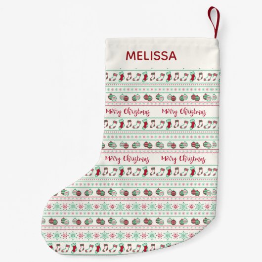 Ugly KerstSweater Pattern Holiday Kleine Kerstsok (Achterkant)