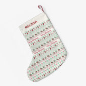 Ugly KerstSweater Pattern Holiday Kleine Kerstsok (Achterkant (Hangend))