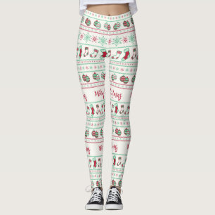 Ugly KerstSweater Pattern Holiday Leggings