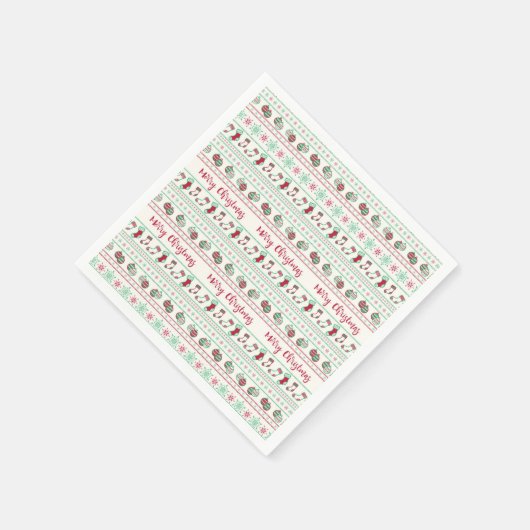 Ugly KerstSweater Pattern Holiday Servet (Hoek)