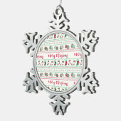 Ugly KerstSweater Pattern Holiday Tin Sneeuwvlok Ornament (Rechts)