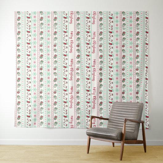 Ugly KerstSweater Pattern Holiday Wandkleed (In Situ (horizontaal))
