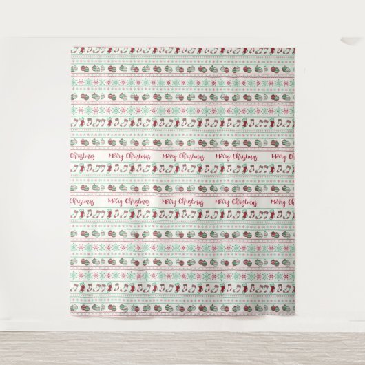 Ugly KerstSweater Pattern Holiday Wandkleed (Voorkant)