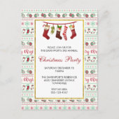 Ugly KerstSweater Pattern Party Invite Briefkaart (Voorkant)
