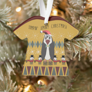 Ugly KerstSweater Penguin Gold - Gepersonaliseerd Ornament