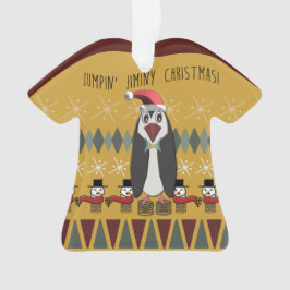 Ugly KerstSweater Penguin Gold - Gepersonaliseerd Ornament