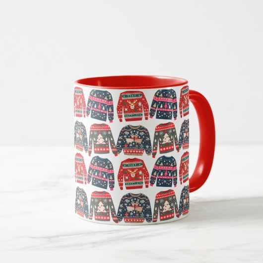 Ugly KerstSweaters Pattern Mok (Voorkant rechts)