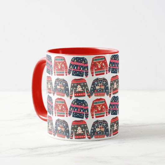 Ugly KerstSweaters Pattern Mok (Voorkant links)