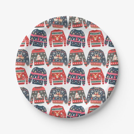 Ugly KerstSweaters Pattern Papieren Bordje (Voorkant)