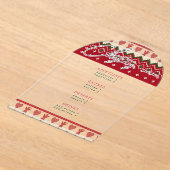 Ugly Knitted Hygge Angel Hart Kerstmenu Acryl Uitnodigingen (Laagn)