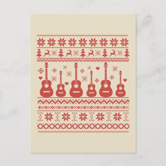 Ugly Merry Christmas sweater akoestische gitaar Briefkaart (Voorkant)