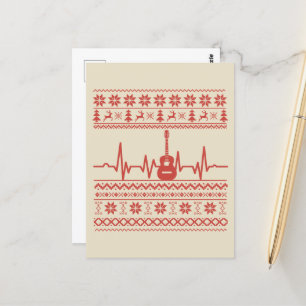 Ugly Merry Christmas sweater akoestische gitaar Briefkaart