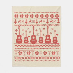 Ugly Merry Christmas sweater akoestische gitaar Fleece Deken